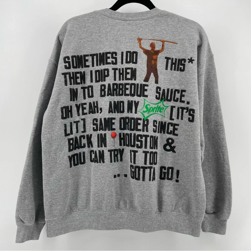 Cactus Jack by Travis Scott x Cactus Plant Flea Market Gray Script Crewneck M - Picture 2 of 4